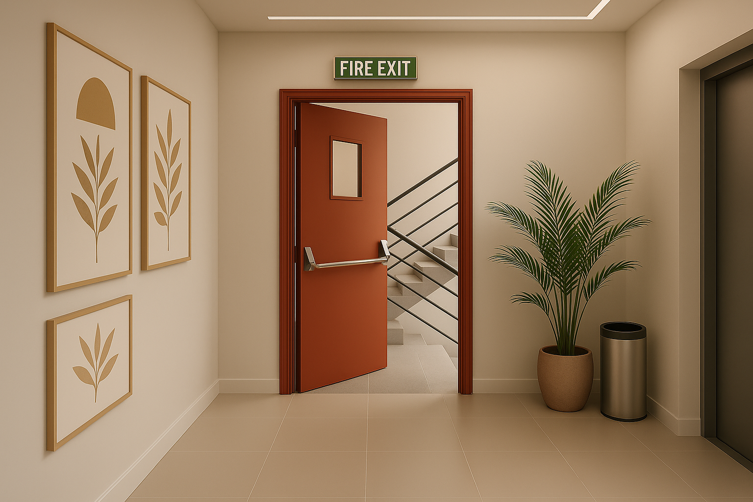 Kosavi fire rated steel exit door