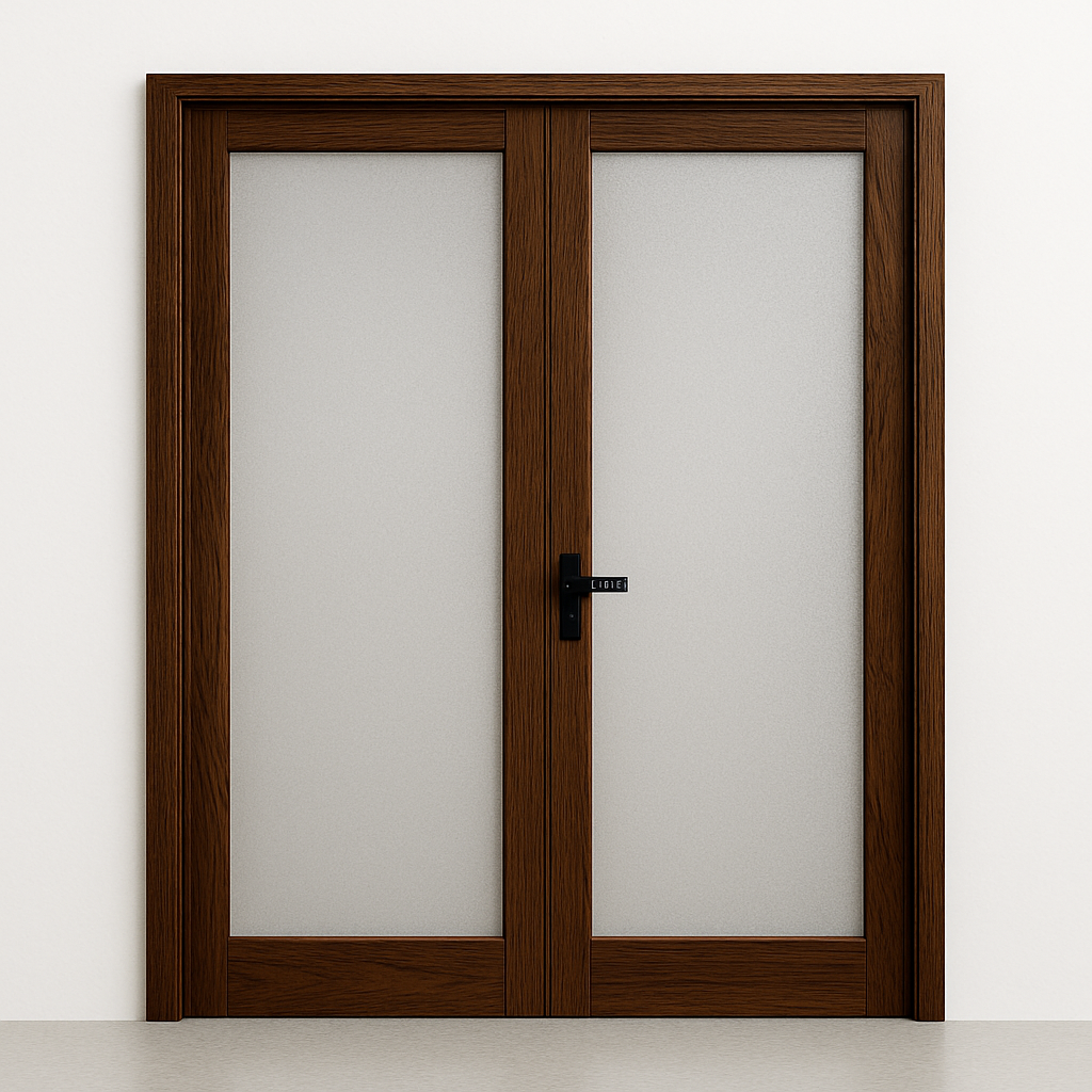 Kosavi special configuration steel door with glazing